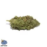 Green Crush cannabis strain, featuring vibrant green buds, displayed prominently for Puff Wow's product offerings.